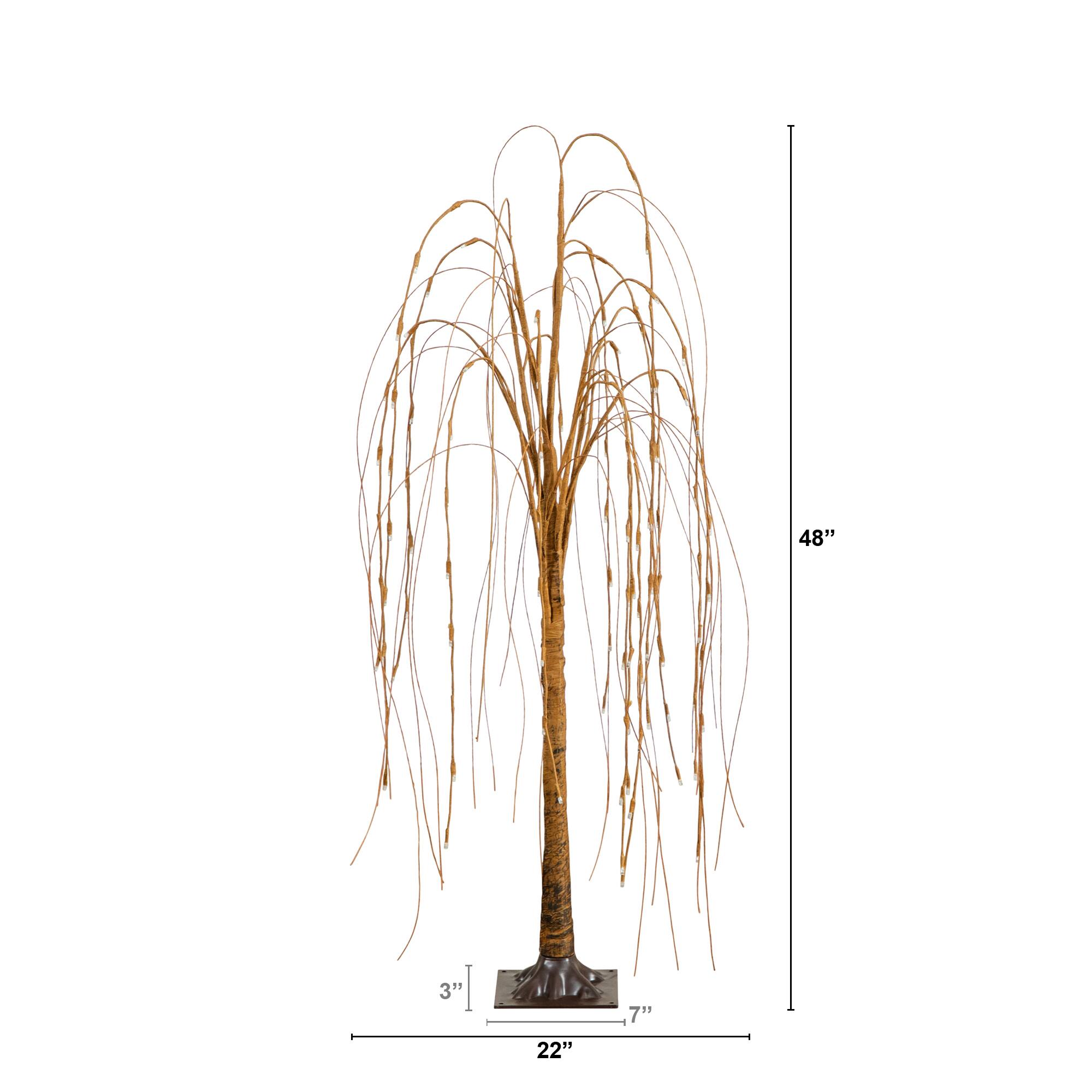 4ft. Pre-Lit Willow Artificial Christmas Tree, Warm White LED Lights